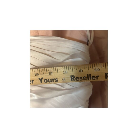 Mac Duggal Couture Dress Womens 18 White 4911H Ruffle Gown Strapless Beaded Prom - Picture 10 of 11